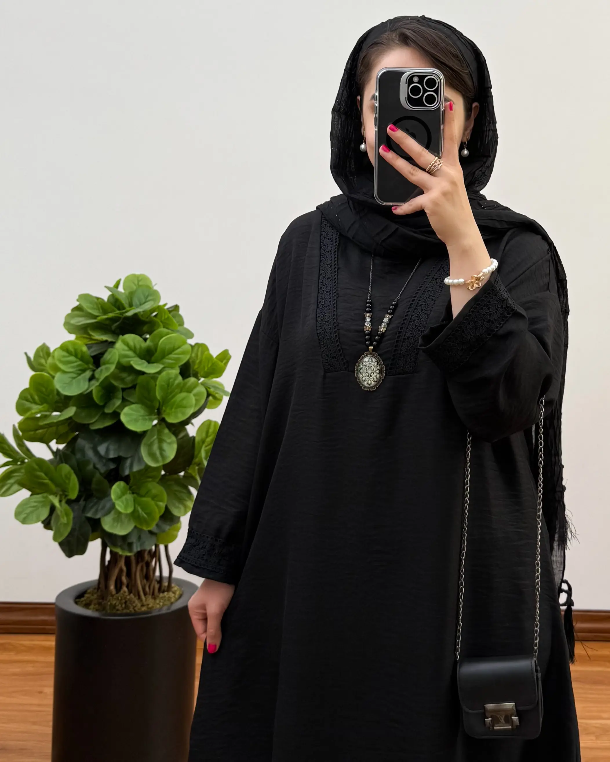 پیراهن مانتویی آستین گیپوری